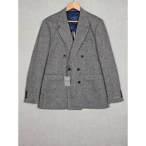 NWT Hayward Mayfair London Mens Reeve Wool Tweed Herringbone Sport Coat Brown 42